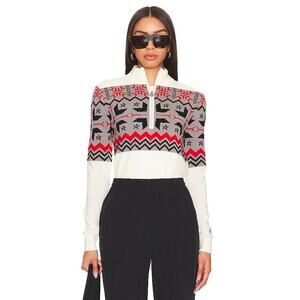 NEW Perfect Moment Nordic Half Zip Sweater in Snow White Size Large